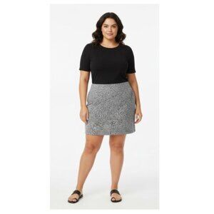 G 21 Plus size XXL Women's Leopard Print Gray Black Cotton Skirt Stretchy